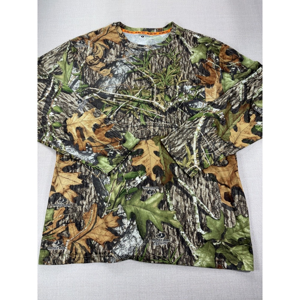 Mossy Oak Obsession Men's Camo Long Sleeve Dri-More Tech Hunting Shirt Sz 2XL